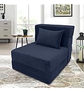 Folding Sofa Bed Convertible Couch, 25.5" Width, Single Size Fold Out Couch with Pillow, Foam Flo...