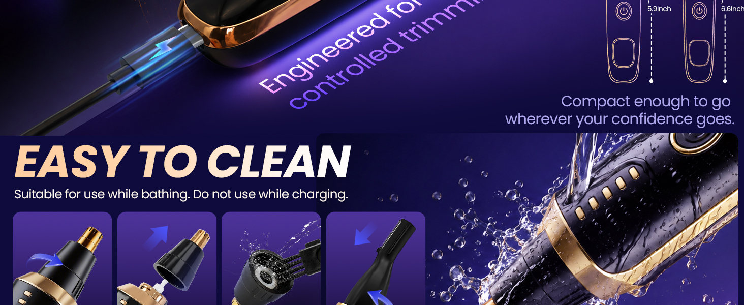 Mendaping 2025 Rechargeable Nose and Ear Hair Trimmer With LED Dispaly for Women Men