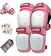 Simply Kids Knee and Elbow Pads with Wrist Guards, HardSoft Pad Tech. I CPSIA Certified Protectiv...