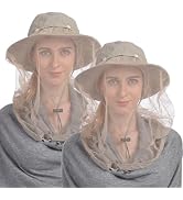 USHAKE Head Net Hat, Safari Hat Sun Hat Bucket Hat with Hidden Net Mesh