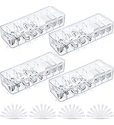 Tatuo 4 Pcs Cable Organizer Box with Wire Ties, Plastic Cord Storage Box with Lid, Electronics Or...