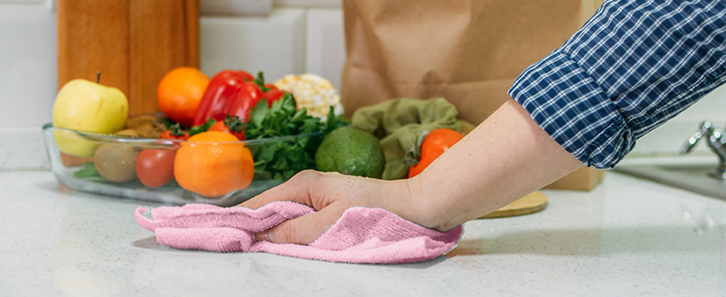 pink cleaning cloth