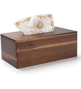 Tissue Box Cover Rectangle, Wood Tissue Box Holder, Wooden Facial Paper Holder for Bathroom, Bedr...