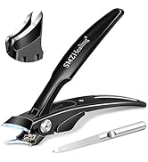 Wide Jaw Opening Anti-Splash Slanted Nail Clipper, Fingernail and Toenail Clippers Clippers for I...