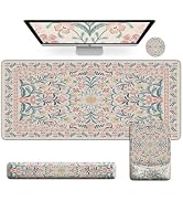 iCasso Mouse Pad with Wrist Rest,Large Desk Mat Set,Ergonomic Keyboard Pad with Wrist Support,Non...