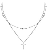 BriLove 925 Sterling Silver Cross Religion Pendant Necklace Round Bead Blink Jewelry Gift for Mom...