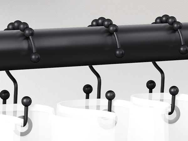 black shower curtain hooks,shower curtain rings,matte black shower curtain hooks,curtain rod hooks
