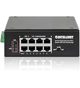 Intellinet Industrial 8-Port PoE Passthrough Gigabit Ethernet Switch - with 1 x Gigabit PoE Input...