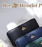 imeetu Leather Wristlet Purse for Women with Credit Card Holder, Zip Coin Pocket & Wrist Strap