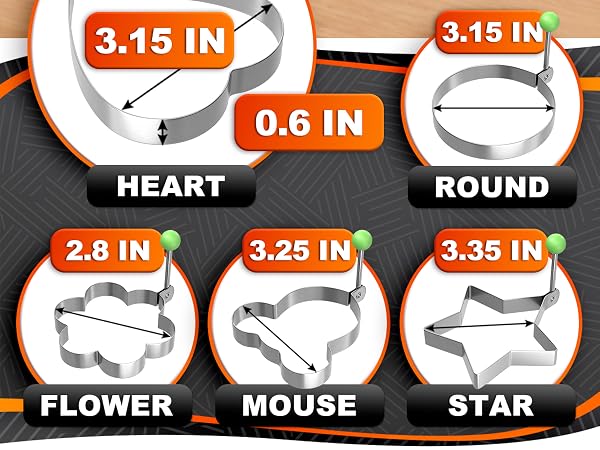 egg mold egg molds for cooking egg mold for breakfast sandwiches heart shape pancakes mold