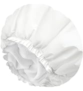 Shower Caps for Women, Terry Cloth Lined EVA Exterior Elastic and Reusable Bath Caps, Double Wate...