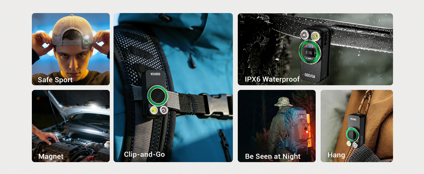 Compact EDC flashlight with magnetic base, clip, and lanyard hole for multi-purpose hands-free use