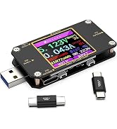YOJOCK USB Tester Meter USB C Voltage Tester, 2-in-1 Digital USB Current Watt Multimeter, PD Batt...