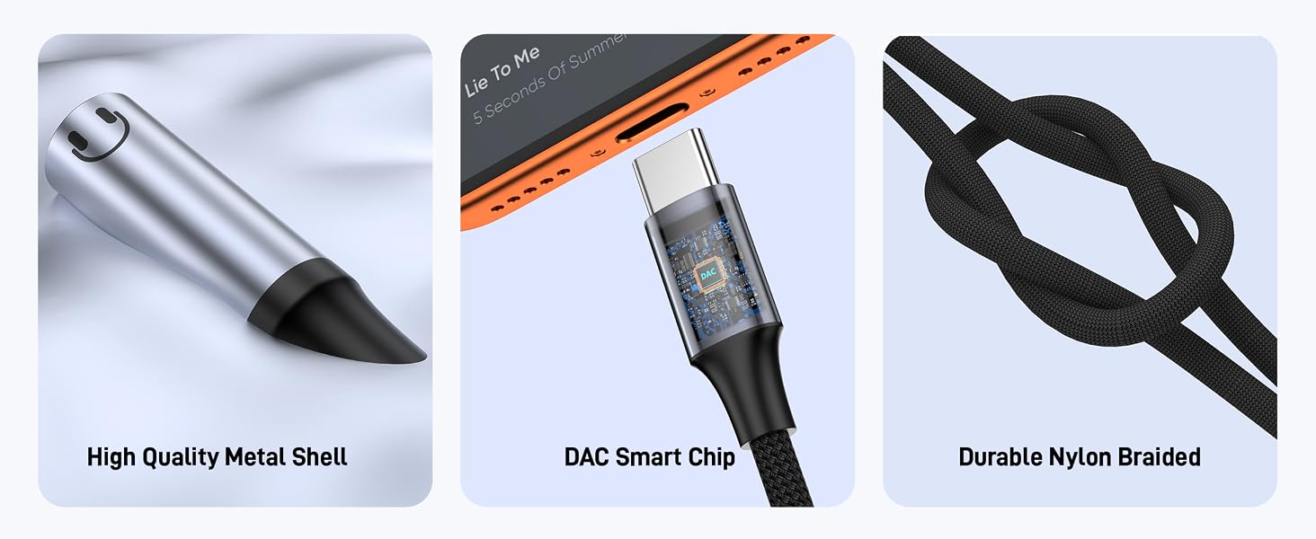 USB C to Dual 3.5mm Female Headphone Splitter