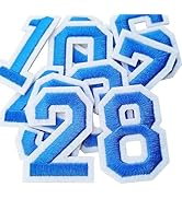 Bfuee 30 Pieces Iron on Number Patches,Embroidered Numbers 0-9 Applique,Numberes Patches for Clot...
