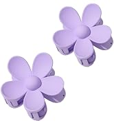 2Pcs Purple Hair Claw Clips Flower Shaped Plastic Jaw Anti-scratch Smell-less Useful Hold Tightly...
