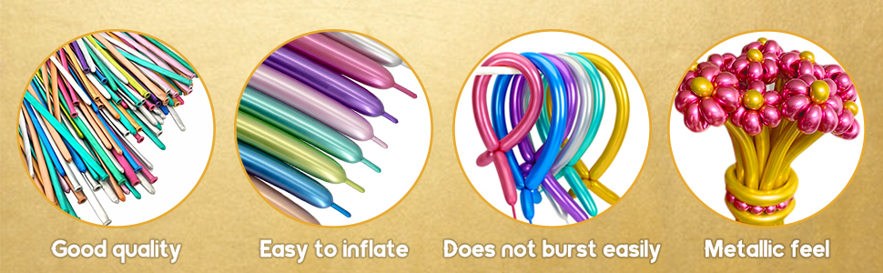 260 balloons gold silver various colors balloon 260 metallic