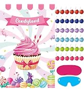 Pin The Cherry on The Cupcake Game for Kids Birthday Pin Game Girls Birthday Party Games Candy La...