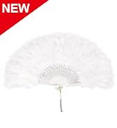 EOSAU Marabou Feather Fans Handheld, 1920s Vintage Gatsby Style Flapper Folding Hand Fan Foldable...