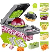 Vegetable/Onion Chopper,Cambom Veggie Chopper with 8 Blades Multifunctional 13 in 1 Food Chopper ...