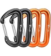 Favofit Carabiner Clips, 4 Pack, 12KN (2697 lbs) Heavy Duty Caribeaners for Camping, Hiking, Outd...