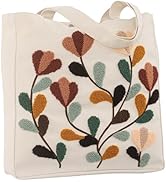 Perseverance Trade Aesthetic Embroidery Tote Bag for Lady Cute Reusable Canvas Shoulder Bag for G...