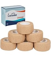Lataala 6 Pack,1inch× 5 Yards Self Adhesive Bandage Wraps for Sports, Cohesive Bandages,Atheletic...