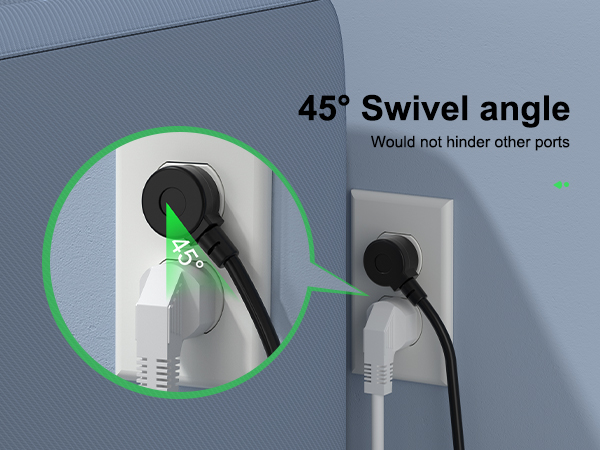 Power Smart, Plug at 45° – Designed for Space and Grace!