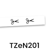 Brother Genuine P-touch TZeN201 Narrow Non-Laminated Tape in cardboard pack: Black on White 3.5mm