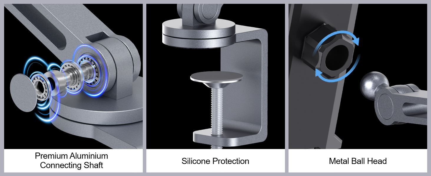 Premium Aluminium Connecting Shaft Silicone Protection Metal Ball Head