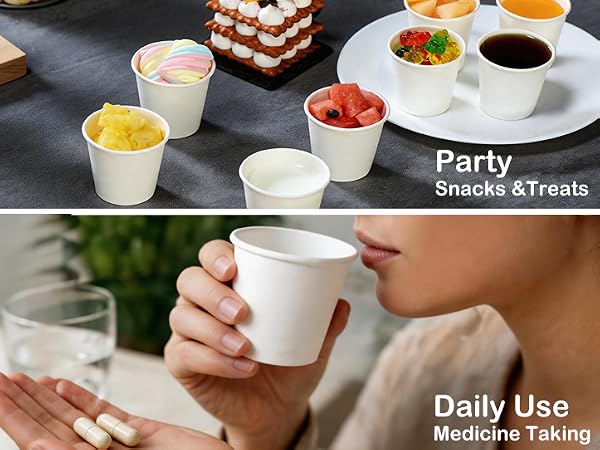 3 oz Bathroom Mouthwash Cups, Leak-Proof Small Paper Cups for Bathroom & Espresso