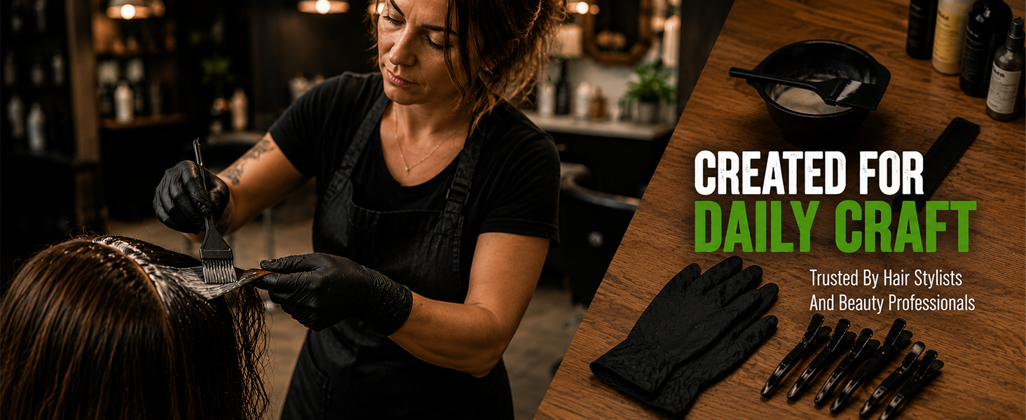 6mil black nitrile gloves for hair salon and beauty