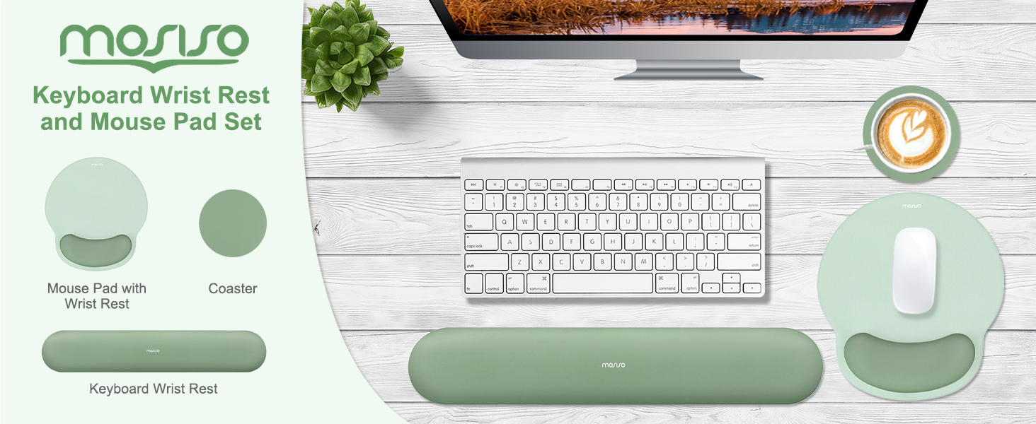 MOSISO Wrist Rest Support for Mouse Pad & Keyboard Set