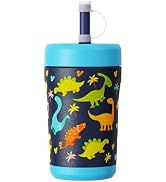 Sursip Toddler Kids Insulated Tumbler with Straw and Lid, 12 oz Vacuum Stainless Steel Sippy Cup ...