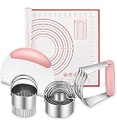 Pastry Cutter, Biscuit Cutter, Dough Scraper, Silicone Baking Mats, Stainless Steel Pastry Blende...
