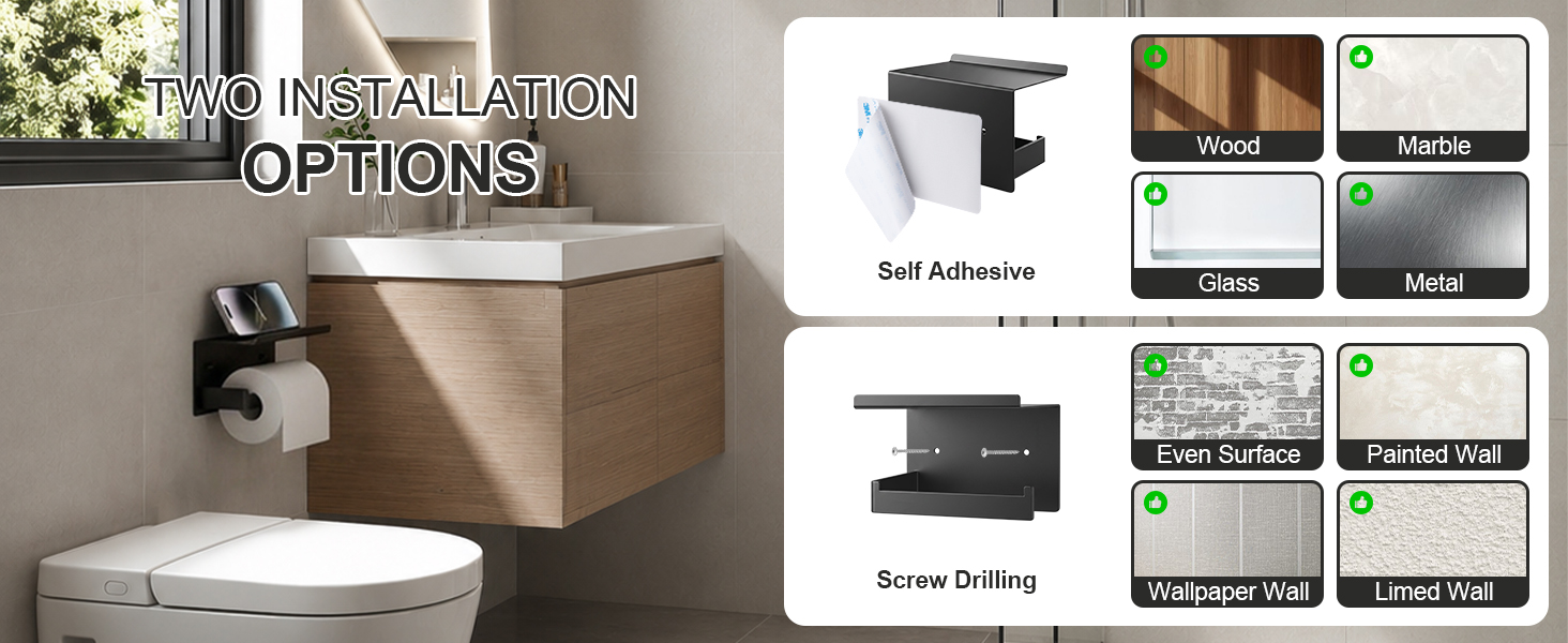 adhesive toilet paper holder