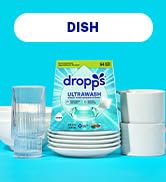 Dropps UltraWash Dishwasher Pods, Unscented (32 Count) - Biobased Power Deep Clean Dishwasher Det...