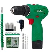 NEWBEAT Cordless Drill Set, 12V Power Drill Driver with 1 Battery and Charger, 3/8" Keyless Chuck...