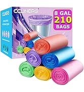 8 Gallon Medium Trash Bags CCLINERS Multi-Color Bathroom Kitchen Garbage Bags Plastic Wastebasket...