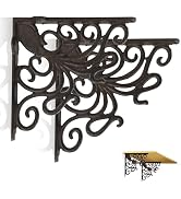 Linton Arts 2 Pack Octopus-Themed Decorative Metal Shelf Bracket, 5.18x5.18 Inch Cast Iron Wall S...