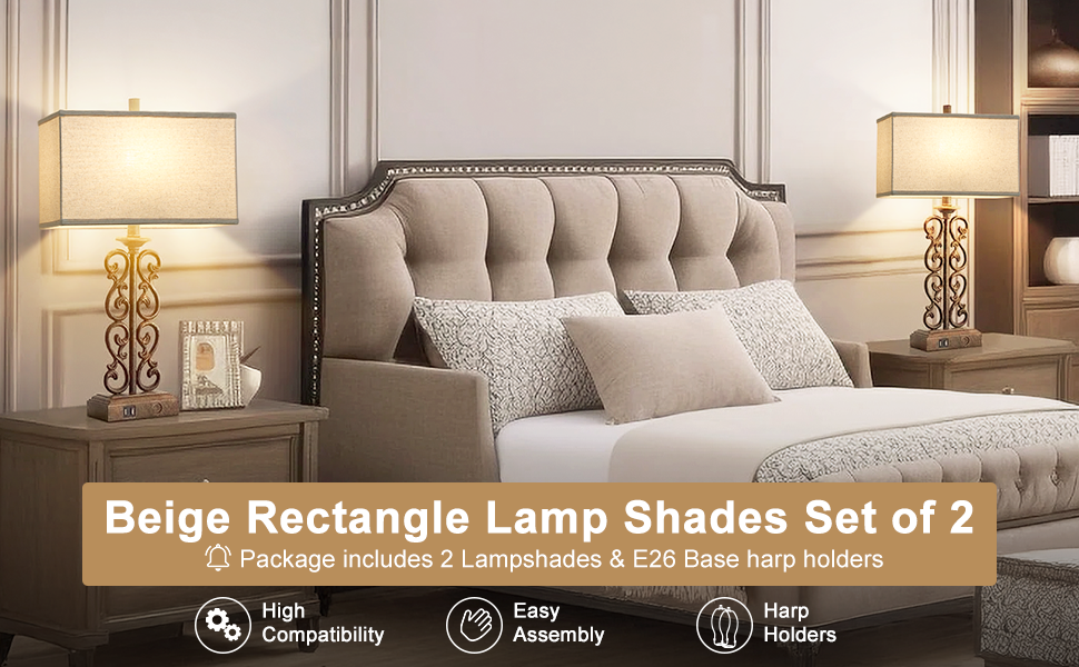 Rectangular lamp shades set of 2