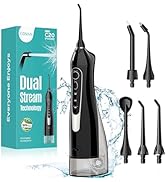 COSLUS ADA Accepted Water Dental Flosser Teeth Pick C20: Portable Cordless Oral Irrigator 300ML R...