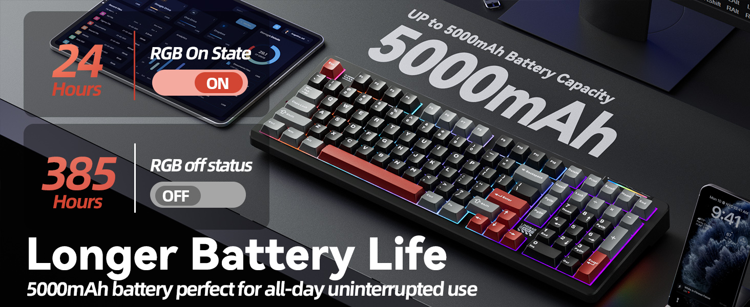 mechanical gaming keyboard wireless rechargeable pc computer gaming keyboard creamy sounding