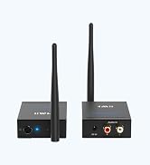 1Mii 2.4Ghz (1 TX + 1 RX) Wireless Audio Transmitter Receiver for TV, 320ft Long Range 20ms Low D...
