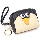 Doris&Jacky Cute Penguin Coin Purse For Women Mini Zipper Wristlet Wallet And Animal Coin Pouch W...