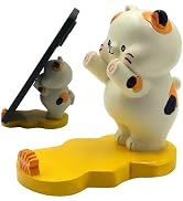 Meroqeel Cartoon Cats Cell Phone Stand for Desk, Cute Cat Statue Fish Bone Phone Holder for Lovel...
