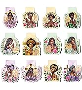 Black Girl Christian Magnetic Bookmarks - Wxiben 24 Pcs Praying Black Women Bookmarks Magnets Ins...