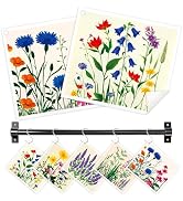 Nyixblyre Swedish Dishcloths for Kitchen, 5 Pack Floral Flowers Reusable Paper Towels with 3 Hook...