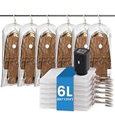 TAILI Hanging Vacuum Storage Bags with Electric Air Pump, Vacuum Seal Bags for Clothing Travel, S...