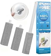 3 Packs Pumice Cleaning Stone with Extra Long Handle, Pumice Stone for Toilet Bowl Clean for Clea...